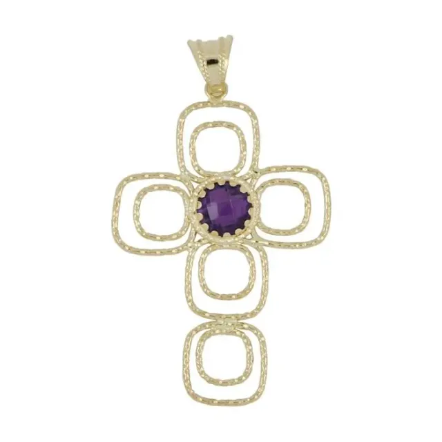 Gioielli Celiento Croce Traforata Ciondolo Oro Giallo 18Kt