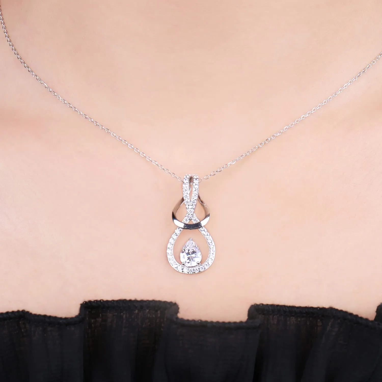 JewelryPalace Infinito 2.6ct collana argento 925 zirconia goccia