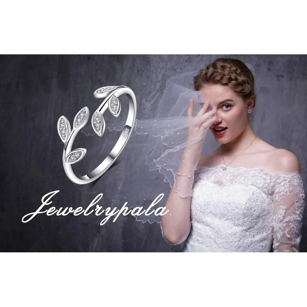 JewelryPalace Foglia di Olivo Anello Argento Regolabile