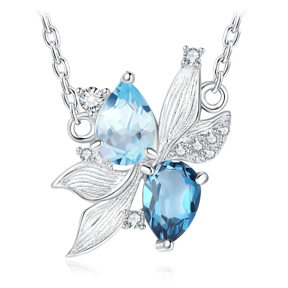 JewelryPalace Pesce 0.9ct Collana Argento Topazio 45cm