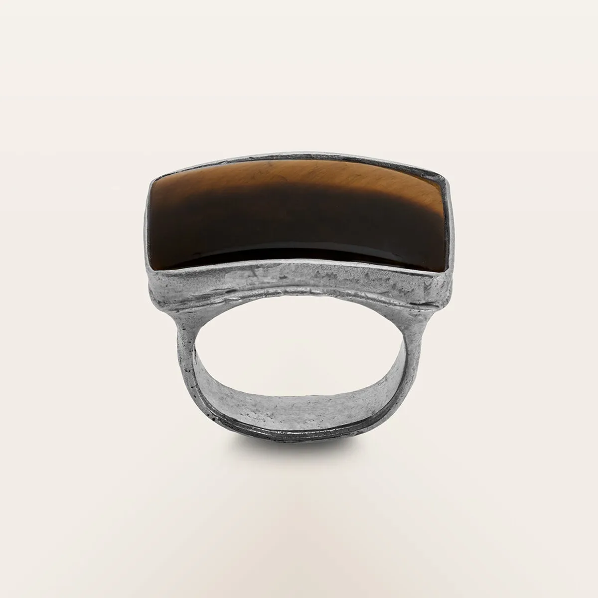 Alfredo Correnti Anello Occhio di Tigre pietra naturale
