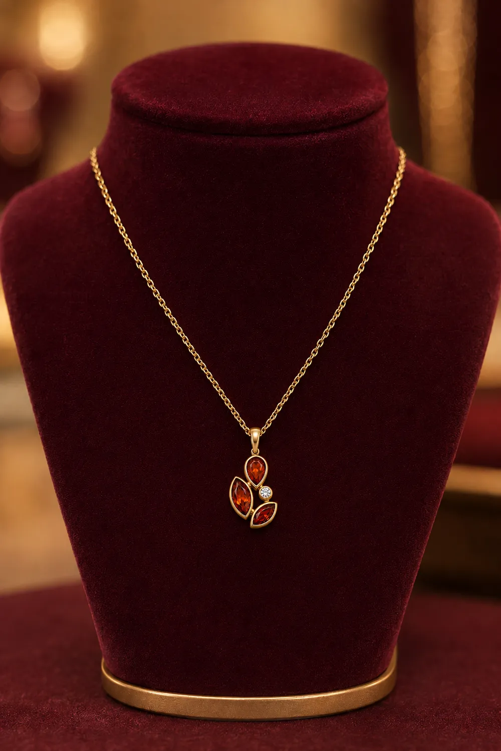 Victoria Jane Fire Opal collana oro diamante
