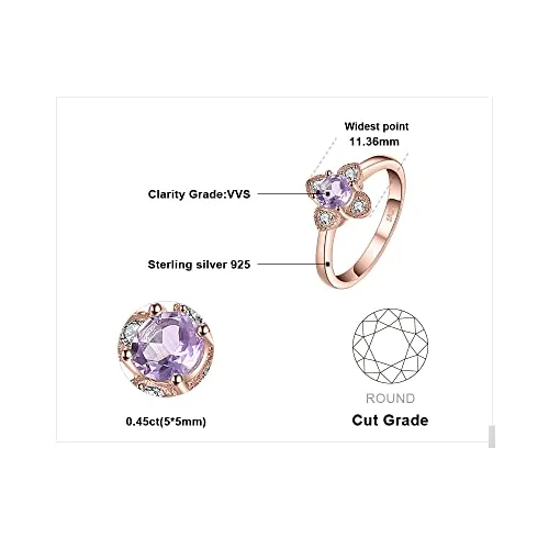 JewelryPalace Fiore anello ametista argento 925