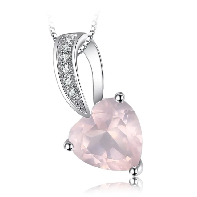 JewelryPalace Amore Eterno collana argento quarzo rosa cuore 45cm