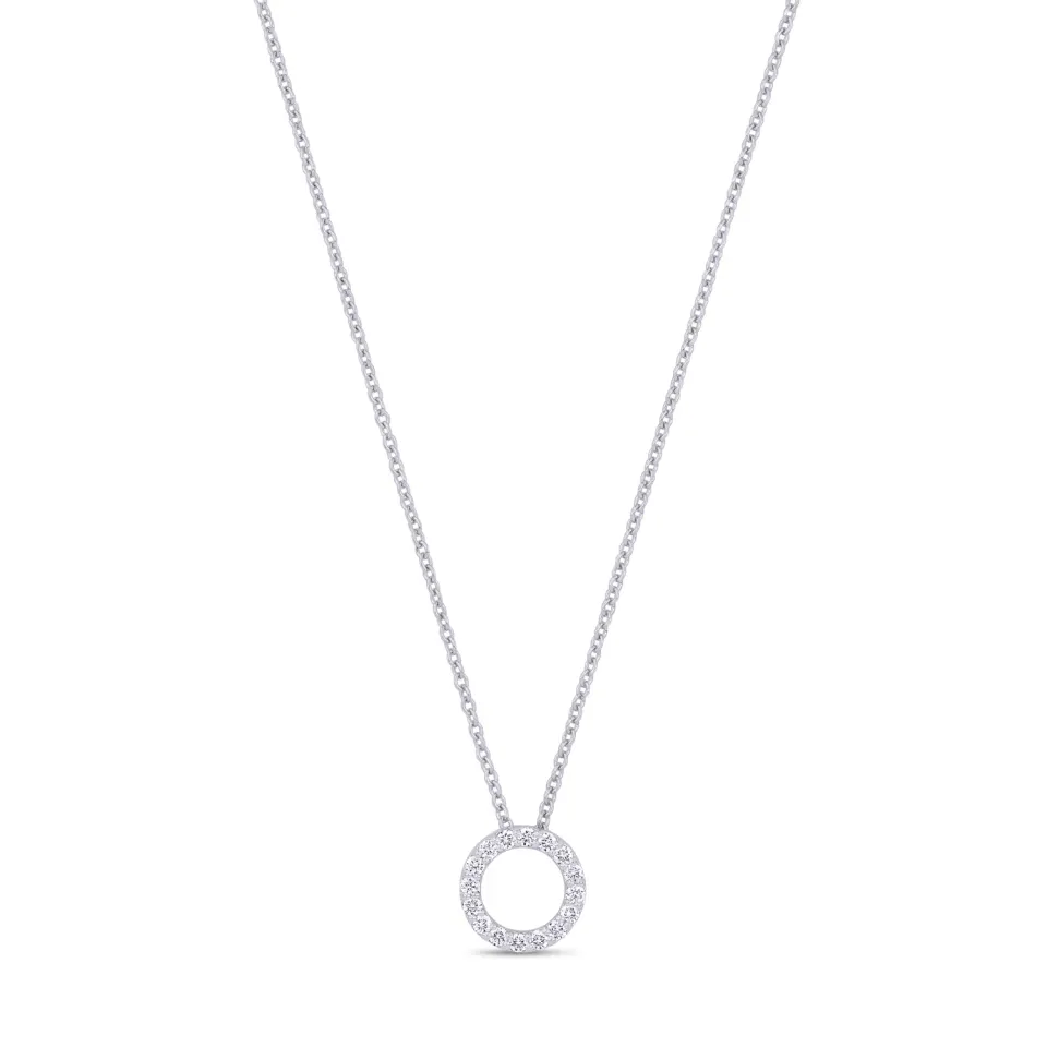 Roberto Coin Tiny Treasure Tondo collana oro bianco diamanti