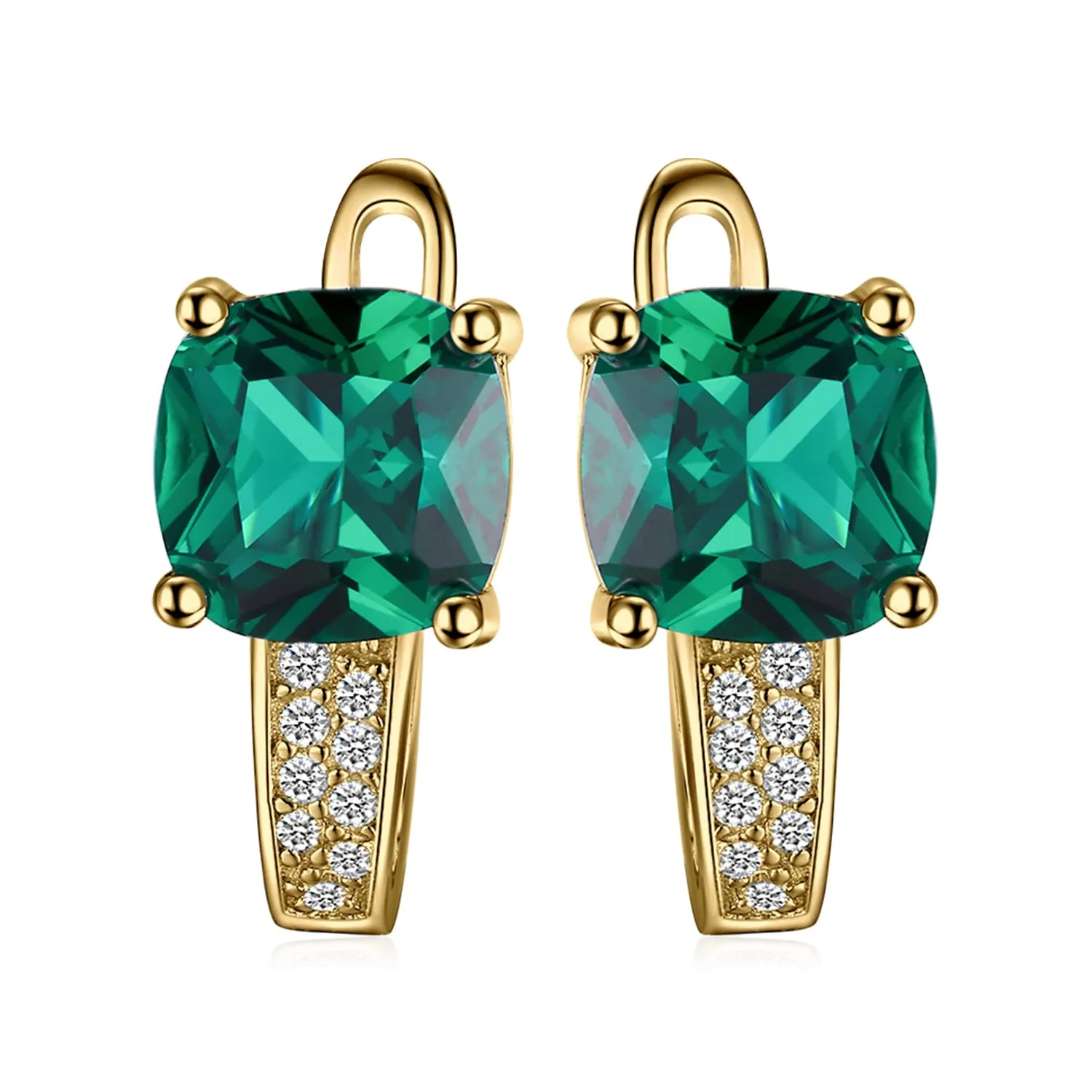 JewelryPalace 3.1ct Smeraldo Orecchini Cerchio Argento