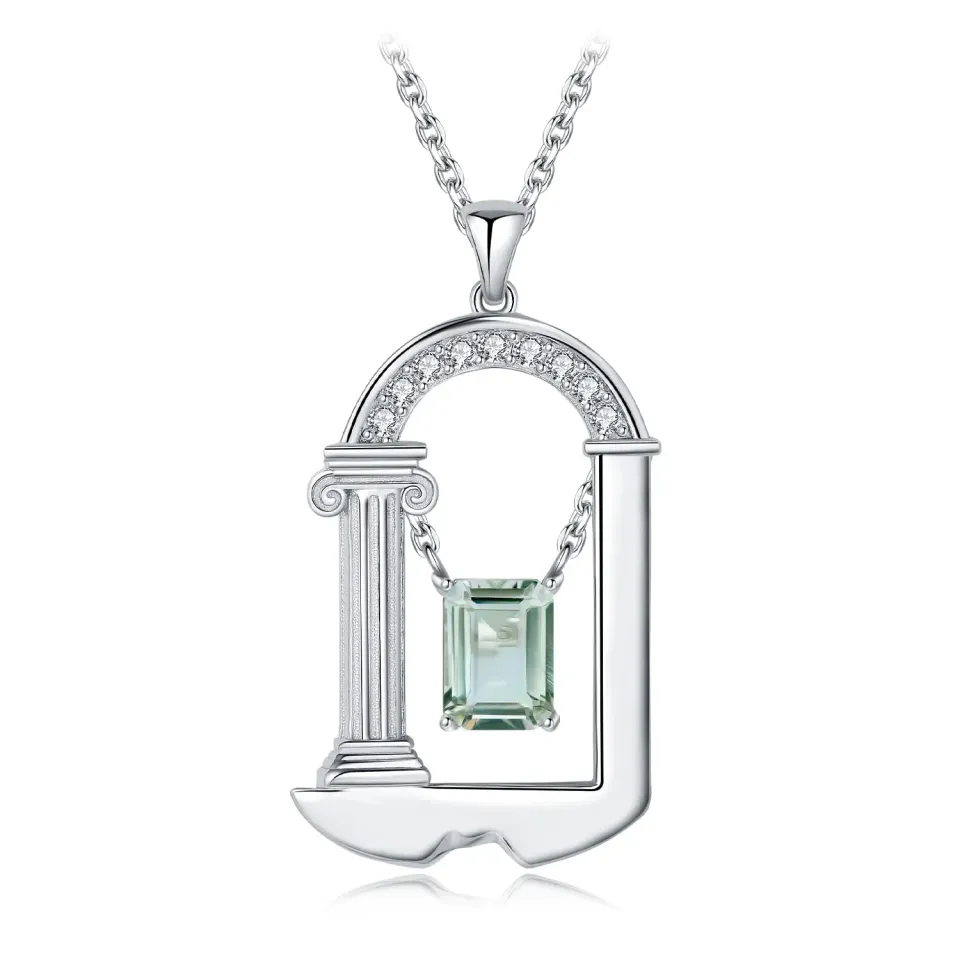JewelryPalace Architettura Collana Argento 925 Ametista Verde 2ct