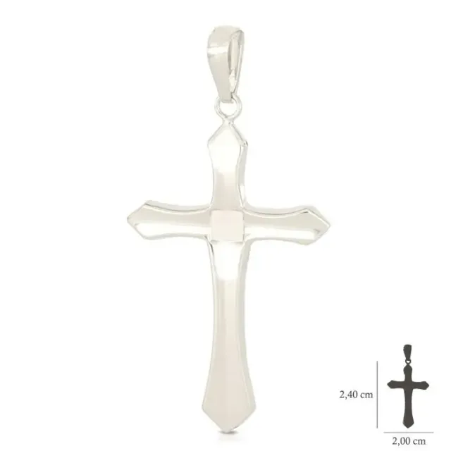 Gioielli Celiento Croce Scatolata Ciondolo Oro Bianco 18kt