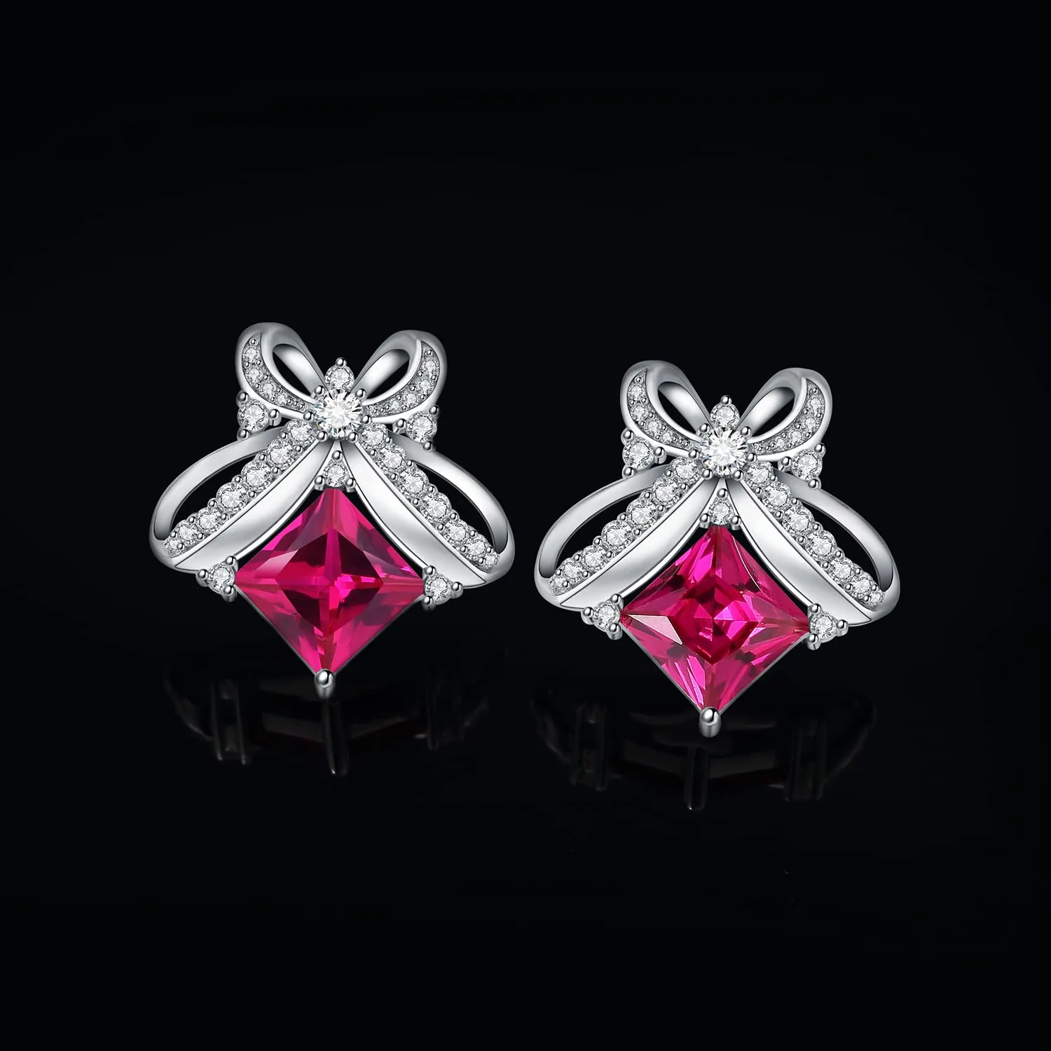 JewelryPalace Farfalla 3.1ct orecchini bottone zaffiro rosa