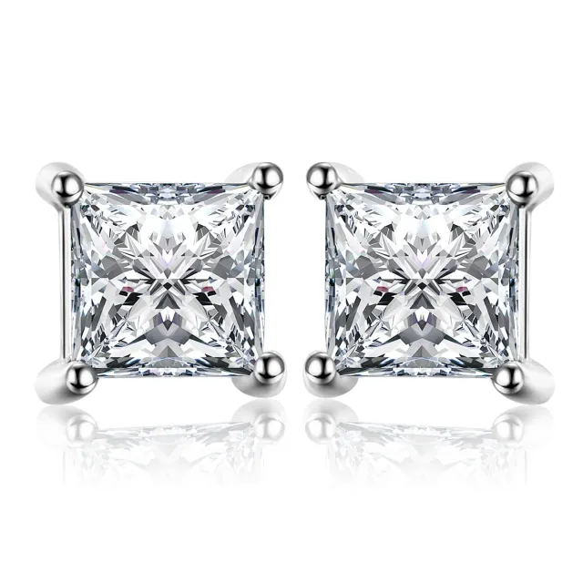JewelryPalace Moissanite 0.8ct Orecchini Bottone Argento Principessa