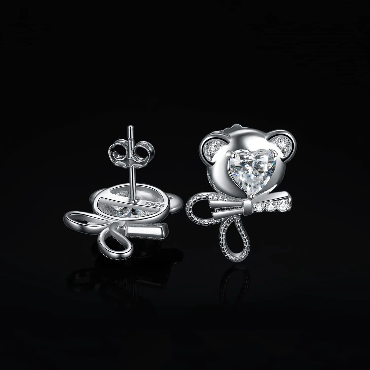 JewelryPalace Orsetto Cuore orecchini argento 925 zirconia 3.1ct