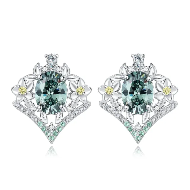 JewelryPalace Corona 4ct Orecchini Pendenti Zirconia Verde