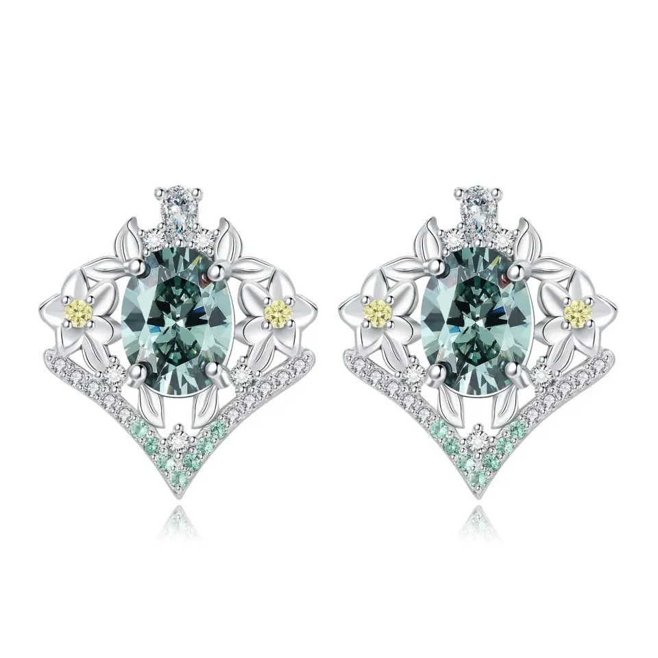 JewelryPalace Corona 4ct Orecchini Pendenti Zirconia Verde