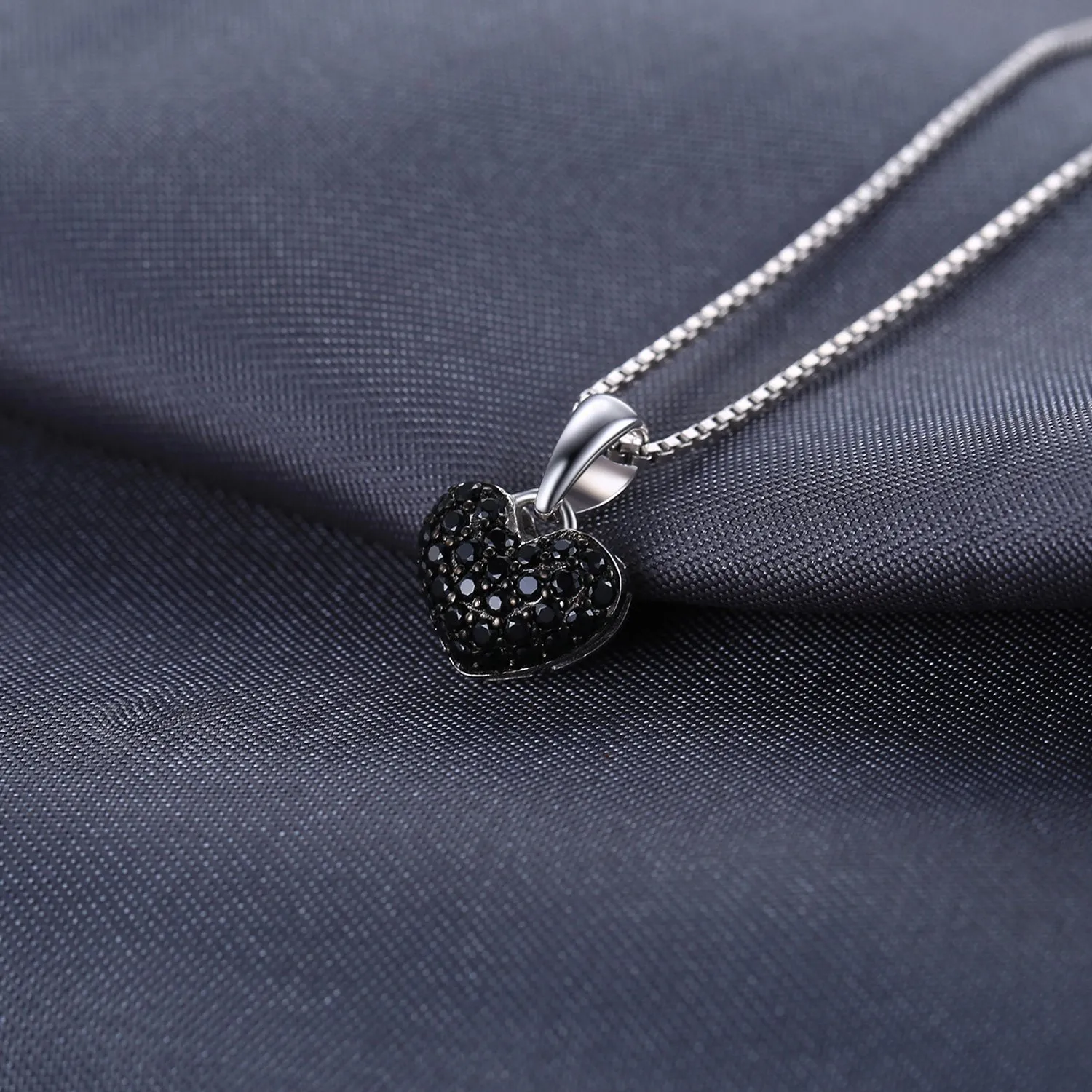 JewelryPalace Cuore 0.14ct Spinello Nero collana argento 925