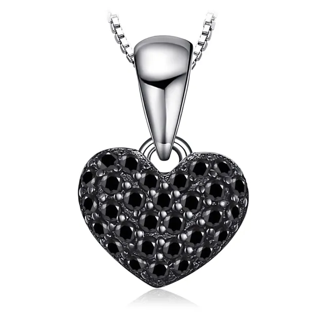 JewelryPalace Cuore 0.14ct Spinello Nero collana argento 925
