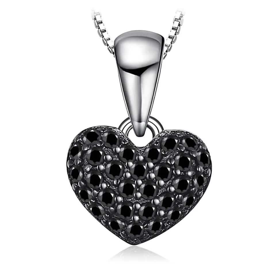 JewelryPalace Cuore 0.14ct Spinello Nero collana argento 925