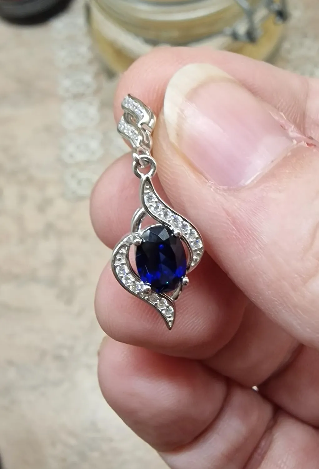 JewelryPalace 2.2ct Zaffiro Orecchini Pendenti Argento Pietra Blu