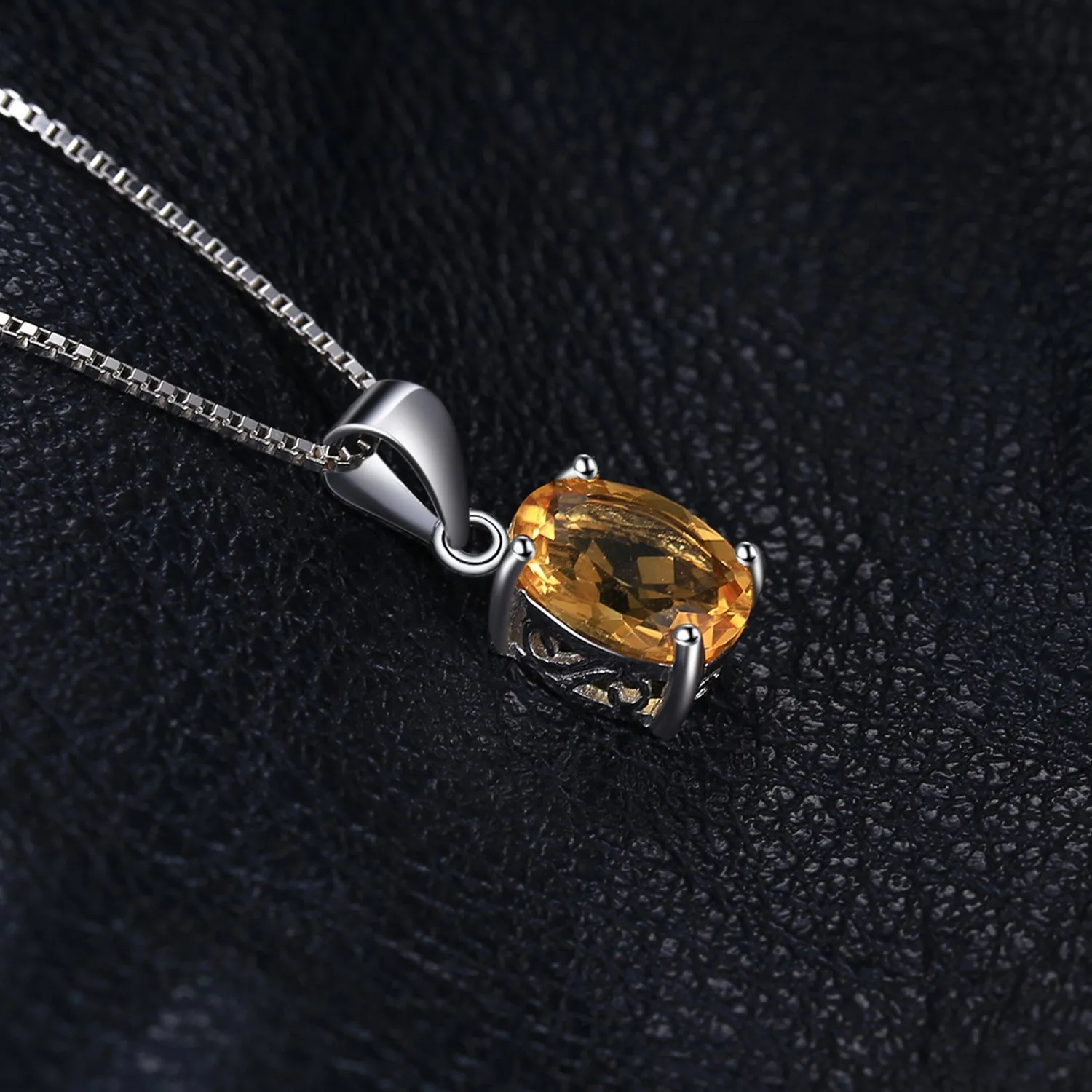 JewelryPalace Ovale collana argento citrino catena 45cm