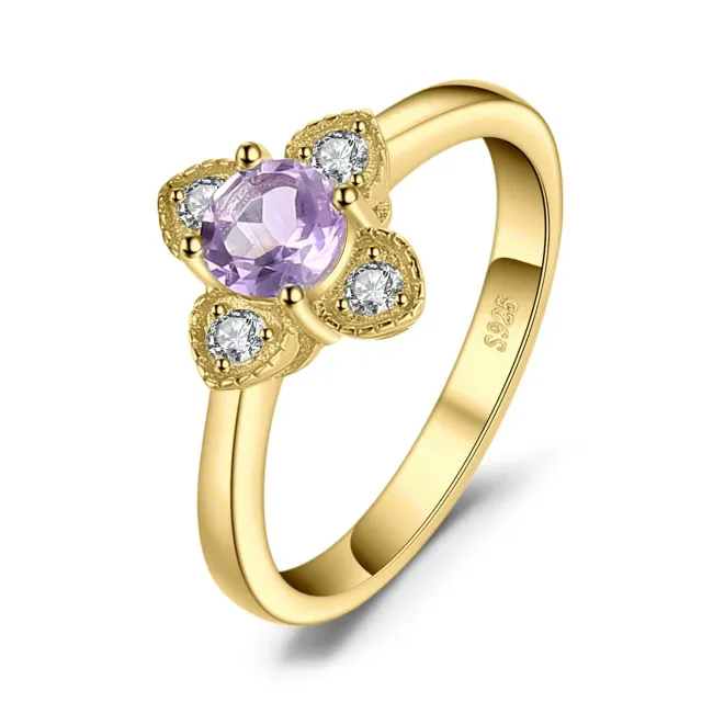 JewelryPalace Fiore Anello Oro Ametista Viola Naturale