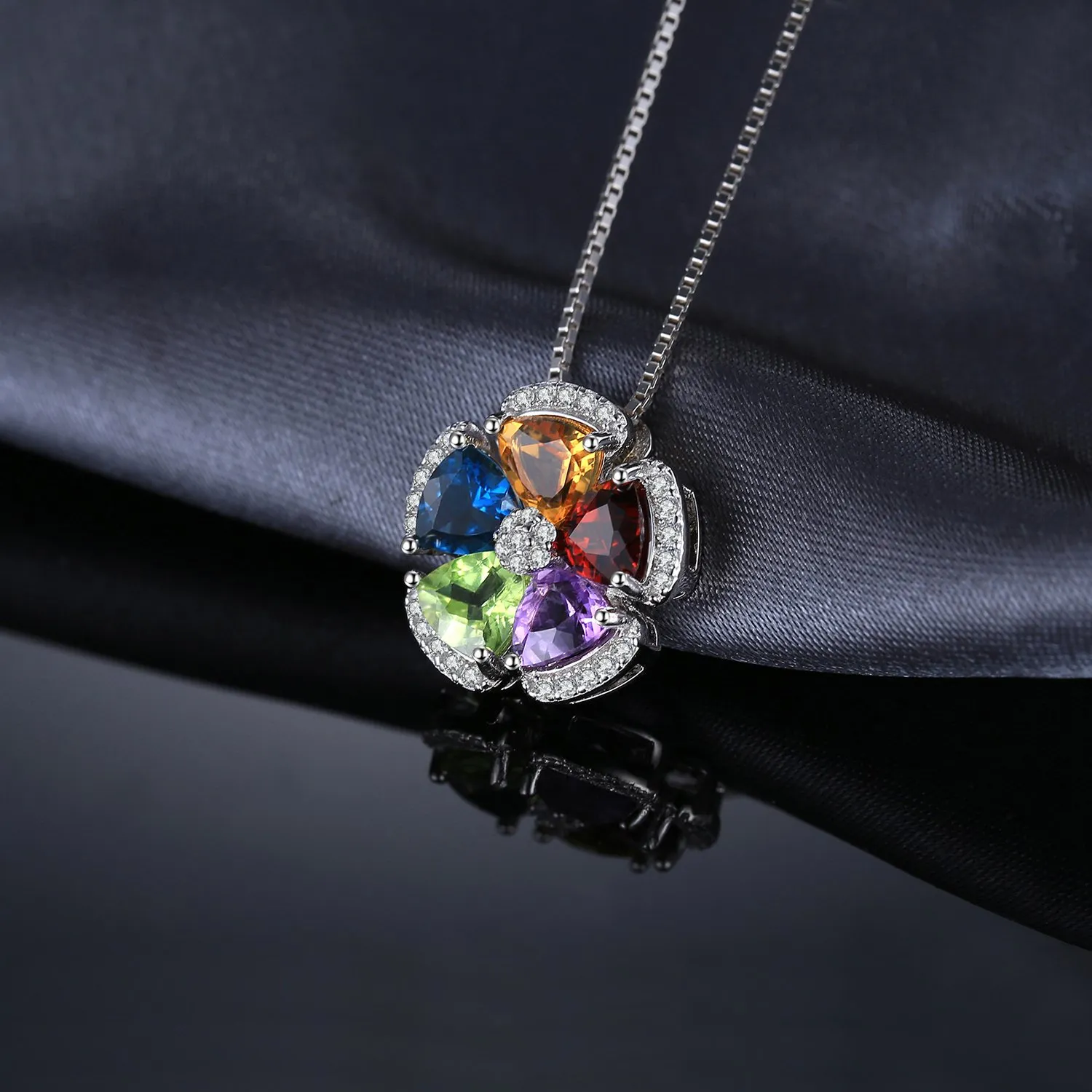 JewelryPalace Fiore collana argento 925 pietre naturali 45 cm