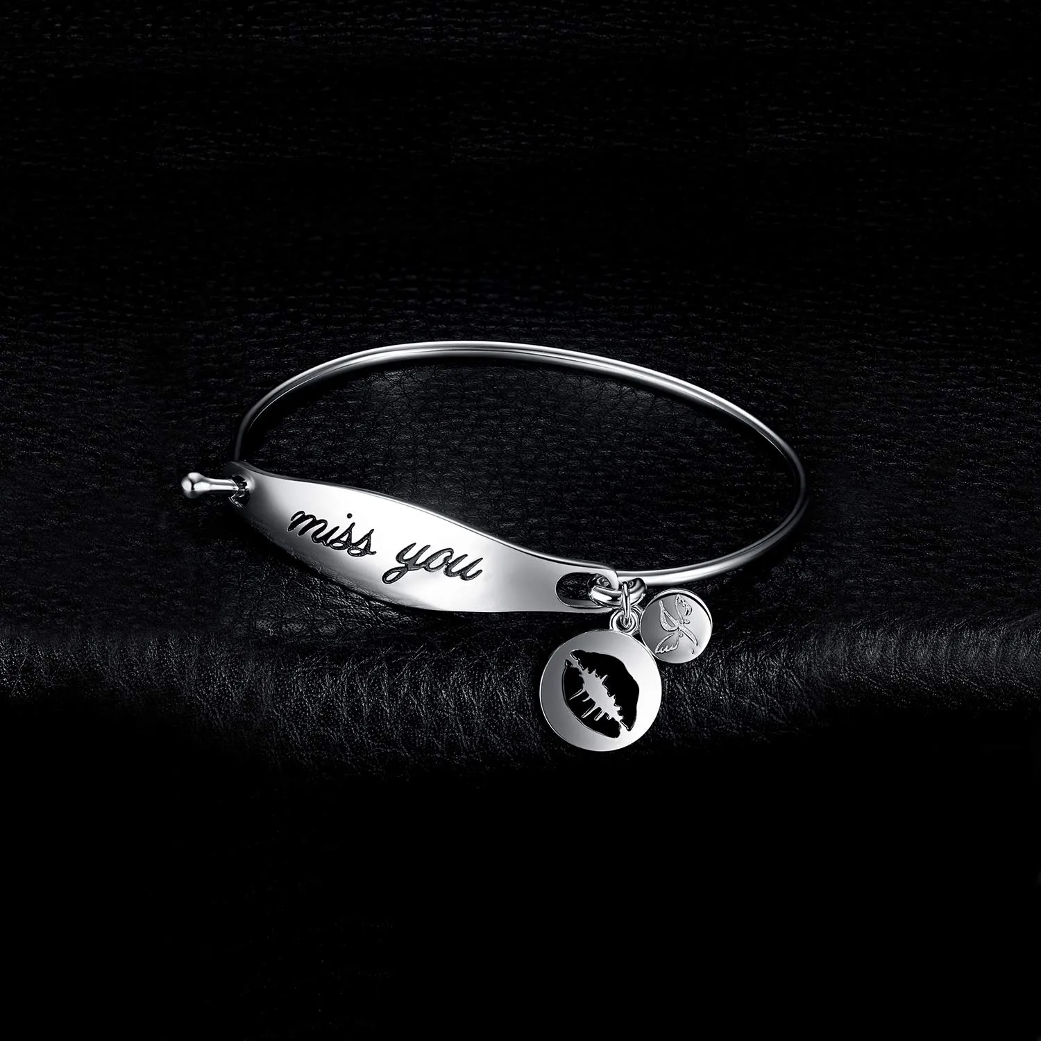 JewelryPalace Miss You Dangle Lip Kiss bracciale argento 925 sigillo