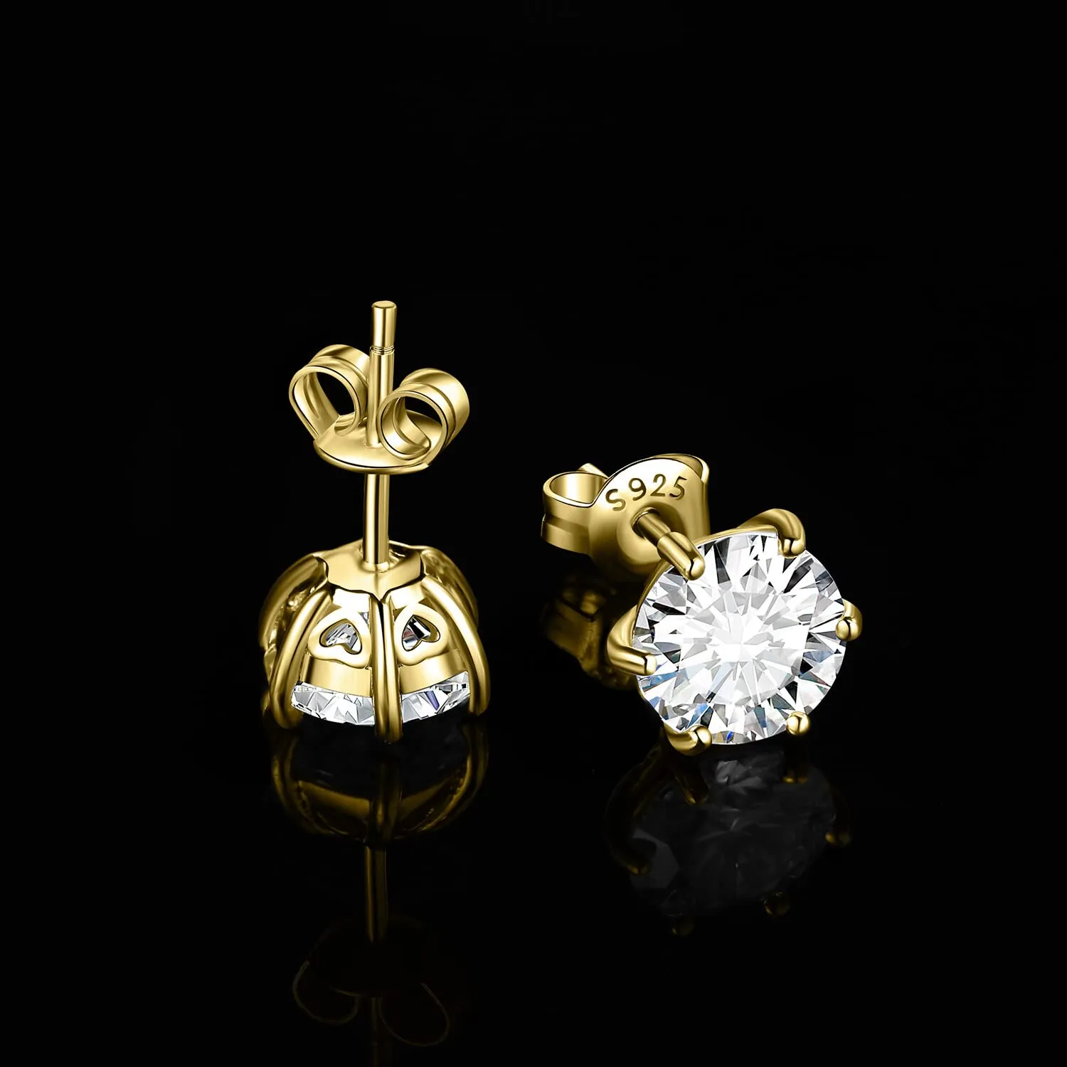 JewelryPalace 4.0ct bottone orecchini oro zirconia