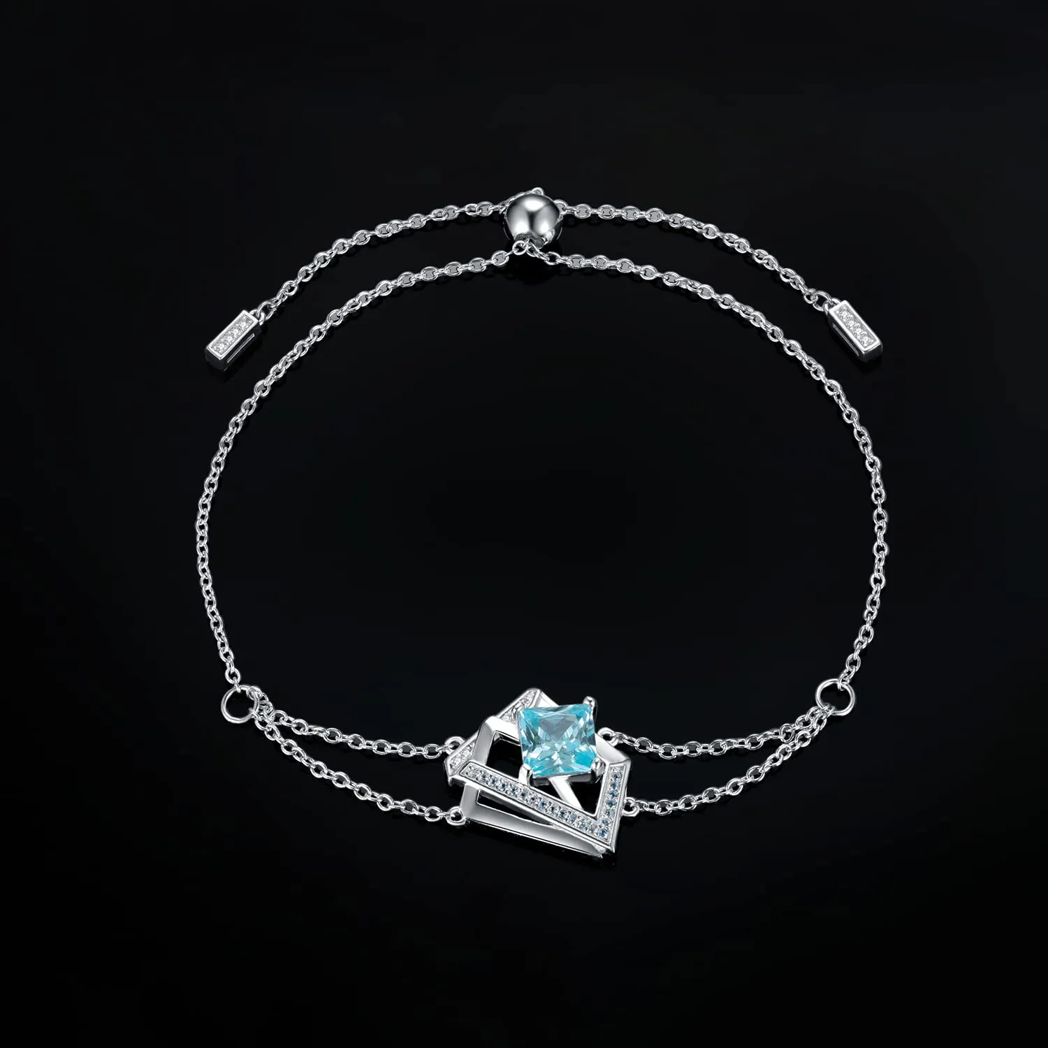 JewelryPalace Blu Principessa bracciale argento 925 zirconia 1.8ct