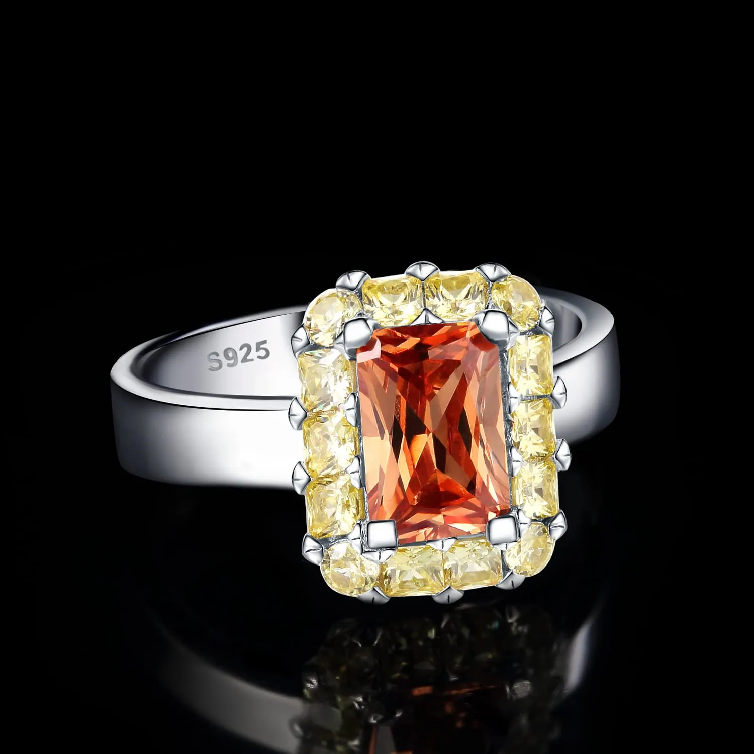JewelryPalace 3.8ct Ananas anello argento champagne