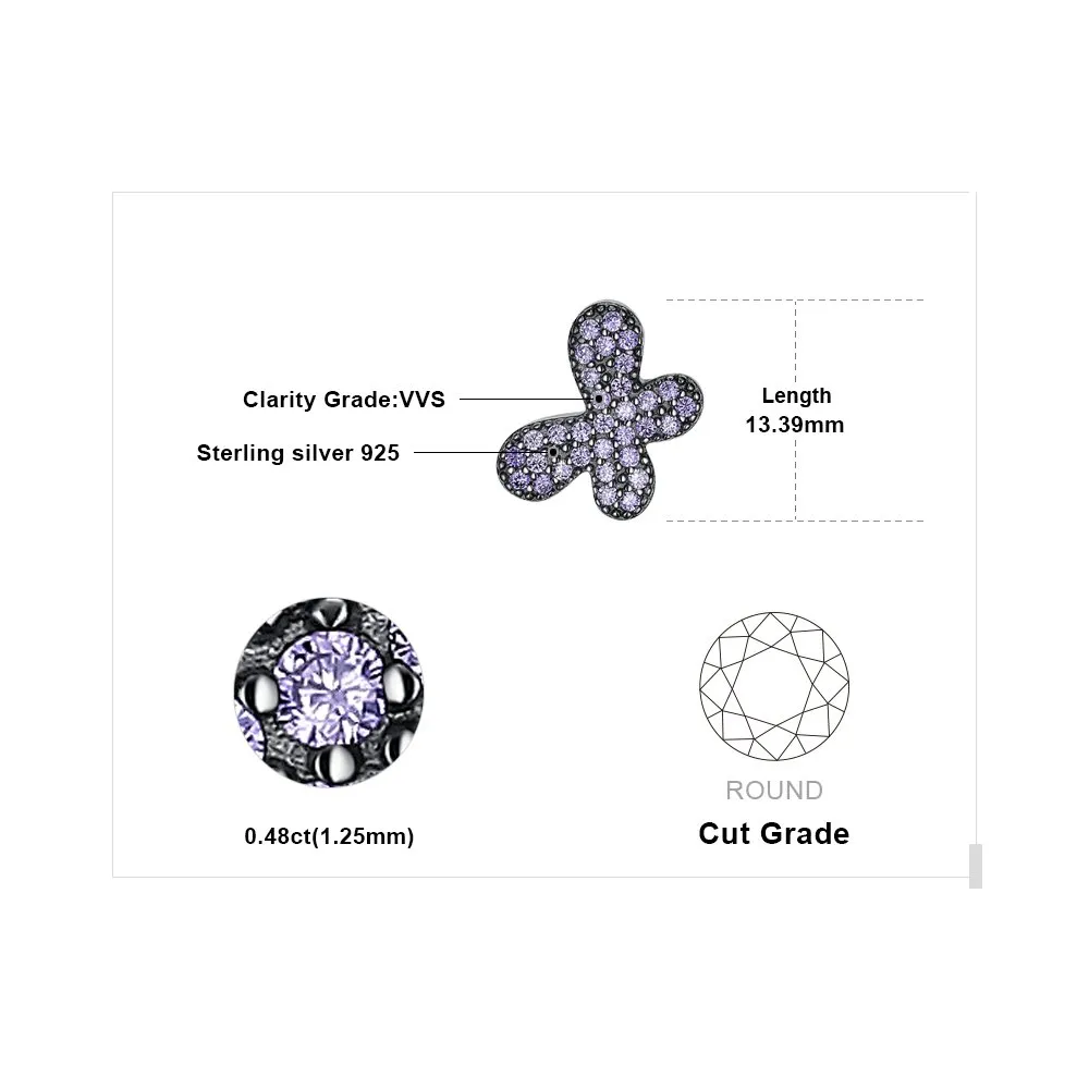 JewelryPalace Farfalla 0.5ct collana argento 925 viola