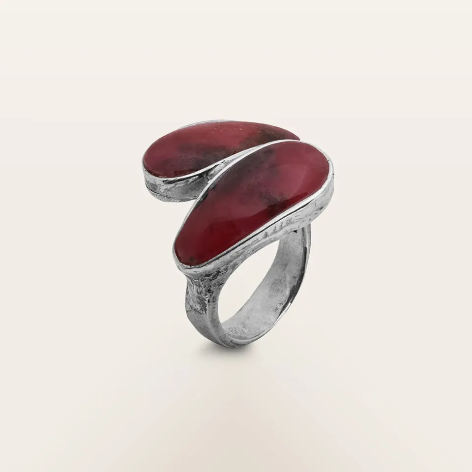 Alfredo Correnti Gea Contrarié Rodocrosite anello rosa