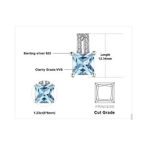 JewelryPalace Quadrata collana argento topazio azzurro