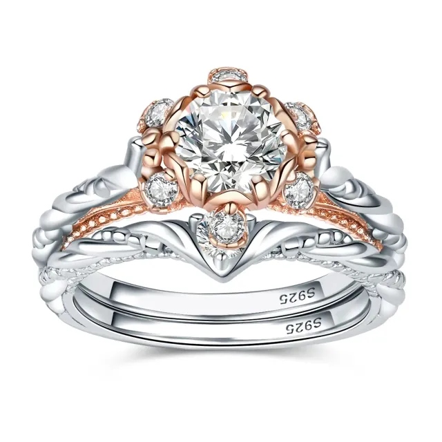 JewelryPalace Infinito Cuore anello argento zirconia oro rosa