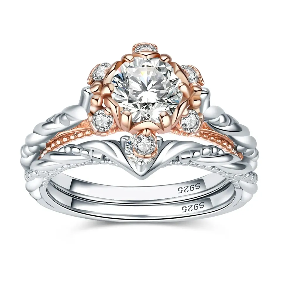 JewelryPalace Infinito Cuore anello argento zirconia oro rosa
