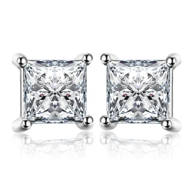 JewelryPalace 0.8ct orecchini lobo argento 925 taglio principessa