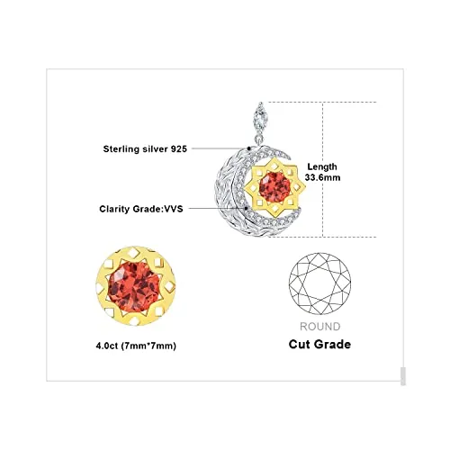 JewelryPalace Luna Stella 7.3ct orecchini argento zaffiro arancione