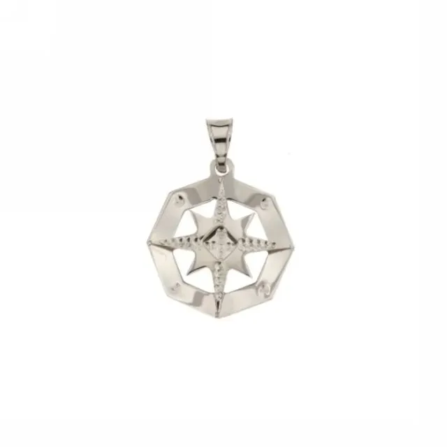 Gioielli Celiento Rosa dei Venti ciondolo uomo oro bianco 18 kt