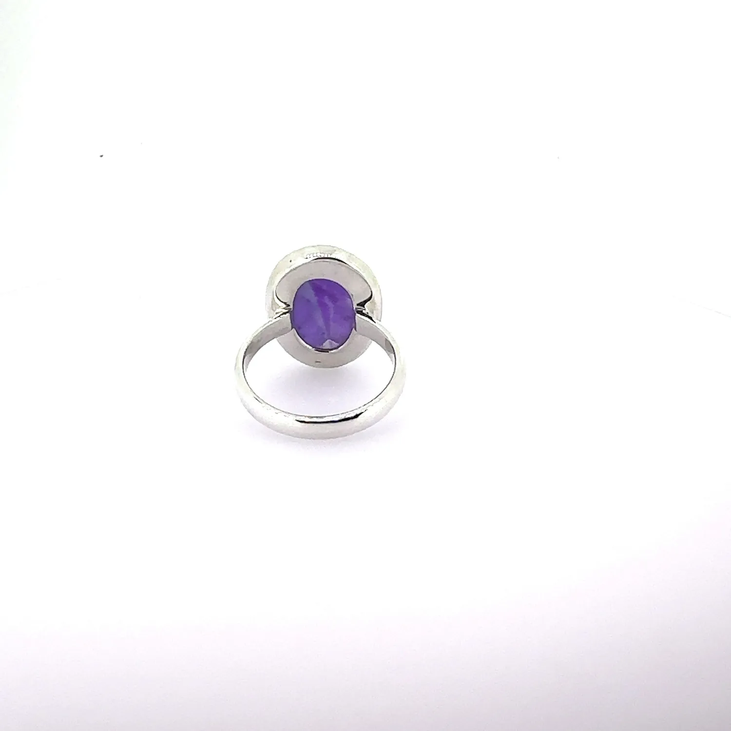 Victoria Jane Silver Amethyst Cabochon anello argento viola