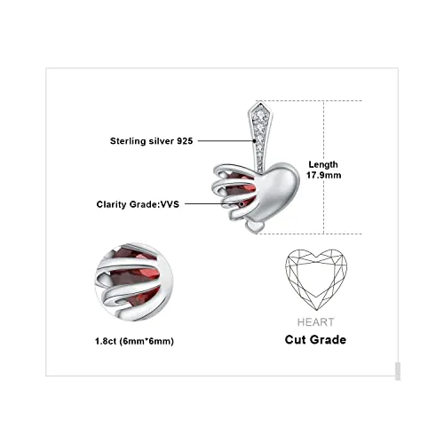 JewelryPalace Cuore 1.9ct Orecchini Argento 925 Rossi