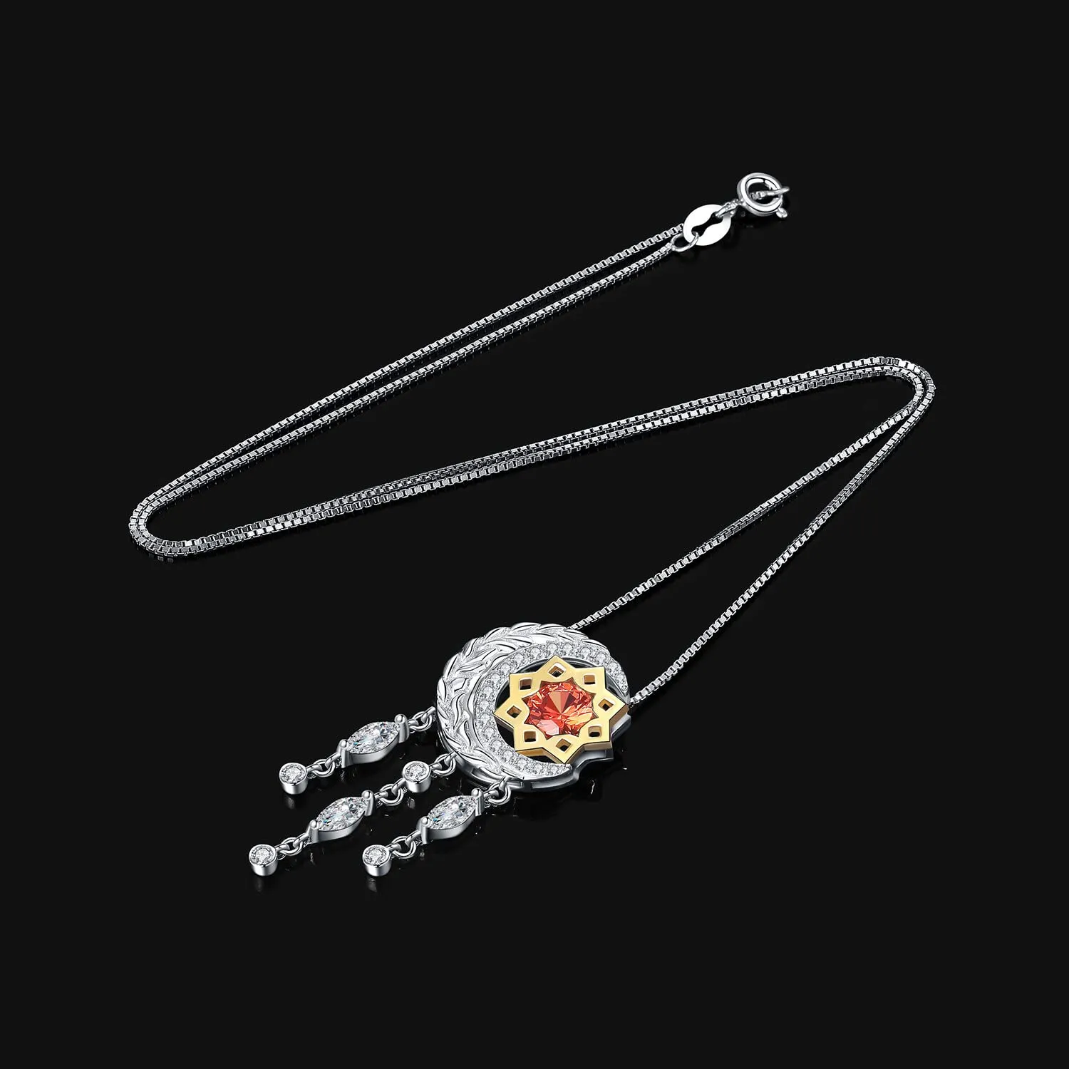JewelryPalace Luna Stella 2.9ct collana arancione 45cm