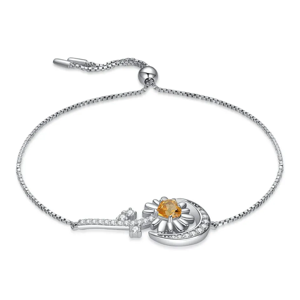 JewelryPalace Girasole bracciale argento 925 citrino cuore