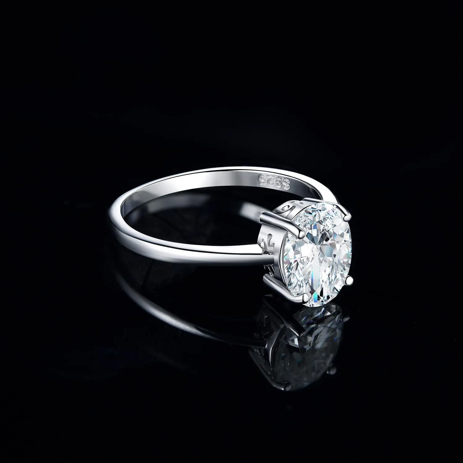 JewelryPalace Classico solitario anello argento moissanite 1ct