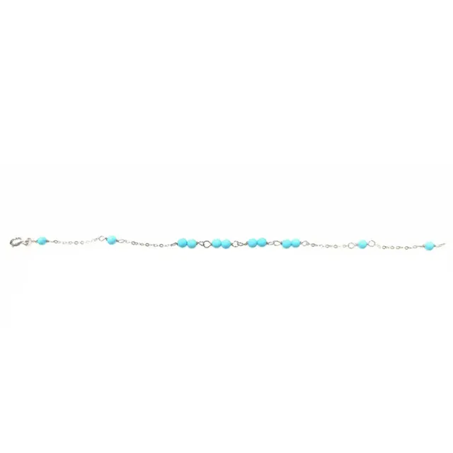 Gioielli Celiento Bracciale bambino oro bianco corallini celesti