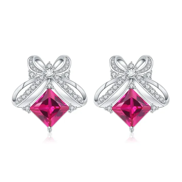 JewelryPalace Farfalla 3.1ct orecchini bottone zaffiro rosa