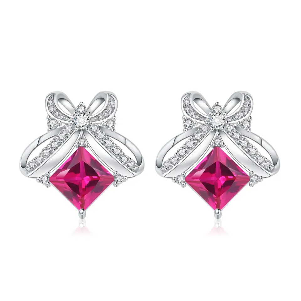 JewelryPalace Farfalla 3.1ct orecchini bottone zaffiro rosa