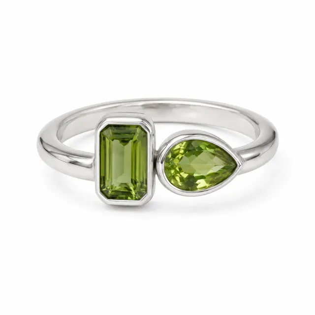 Victoria Jane Peridot Duet anello argento peridoto
