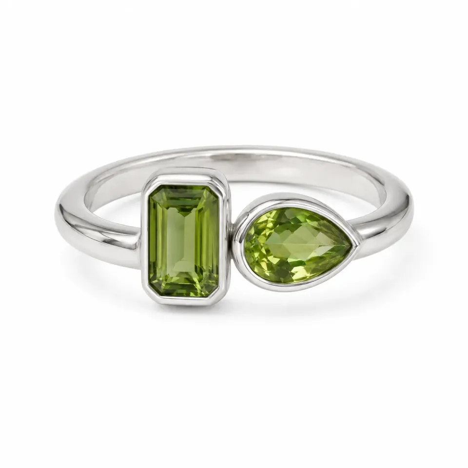 Victoria Jane Peridot Duet anello argento peridoto