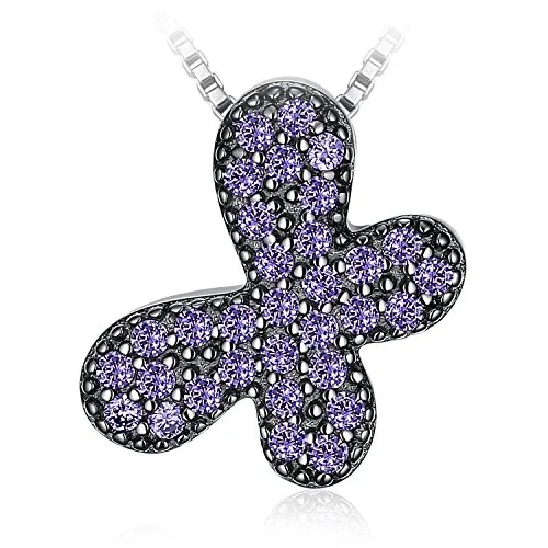 JewelryPalace Farfalla 0.5ct collana argento 925 viola