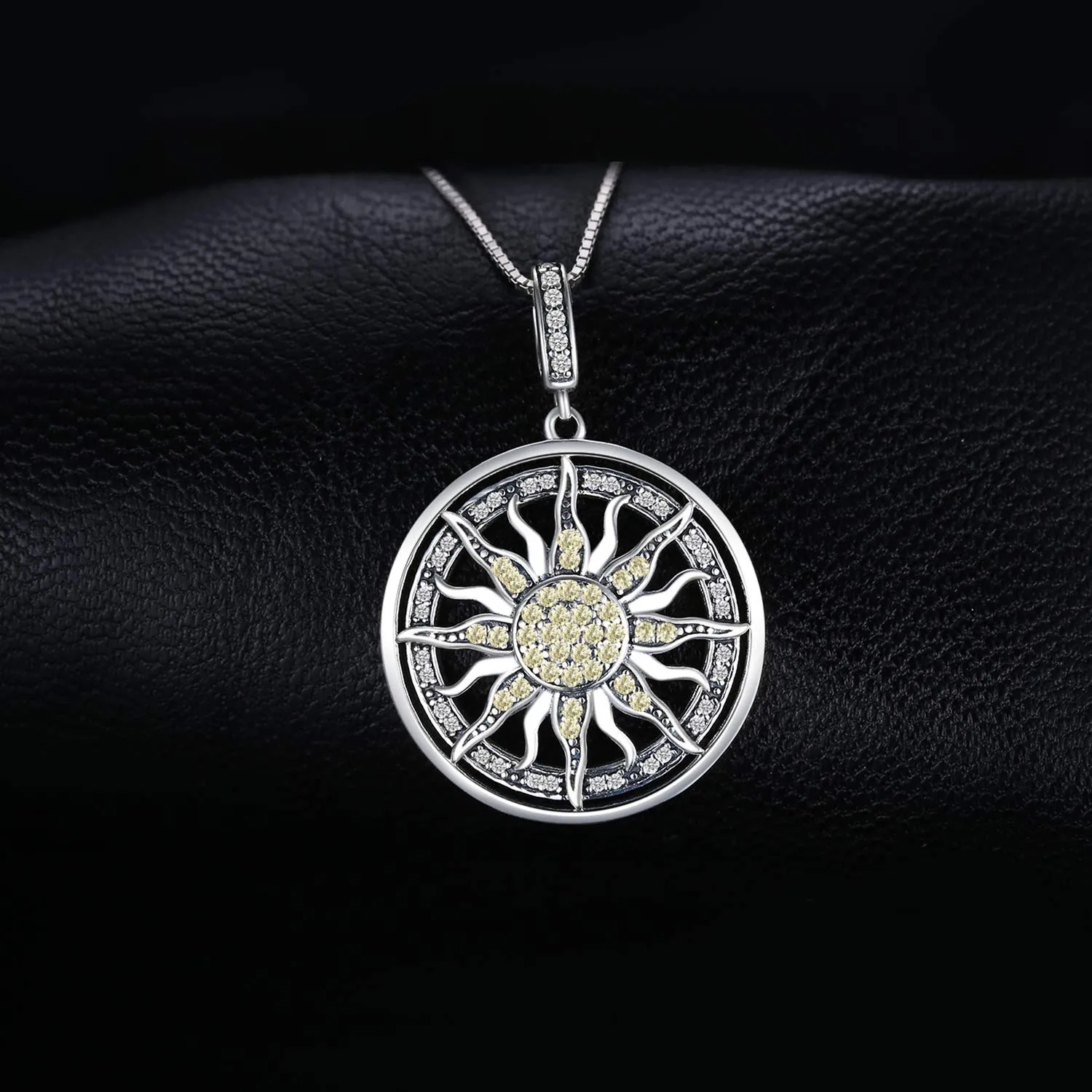 JewelryPalace Sole Collana Argento 925 Zirconia Gialla 45cm