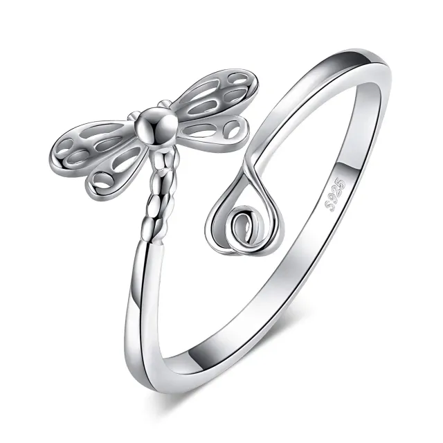 JewelryPalace Libellula Anello Aperto Argento Regolabile
