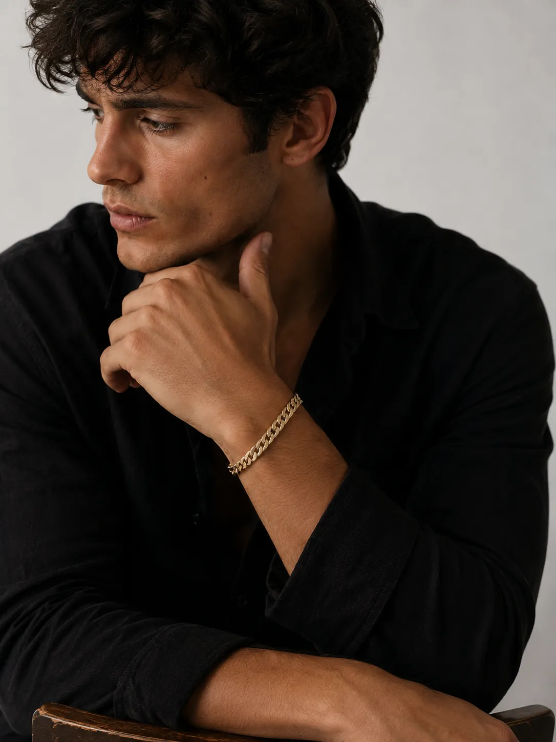 Victoria Jane Curb Chain bracciale oro grumetta uomo